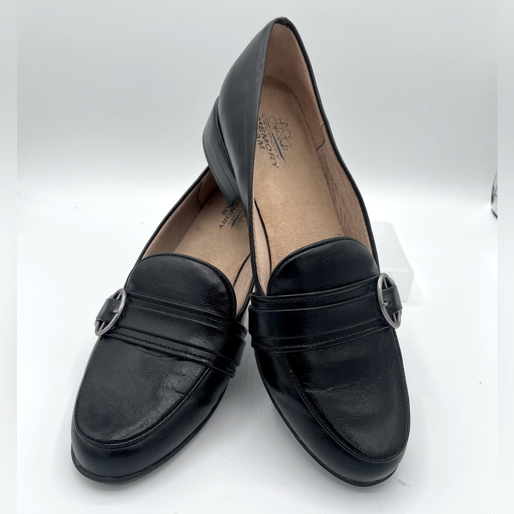 Life Stride Tabitha black slip on loafers, size 7.5